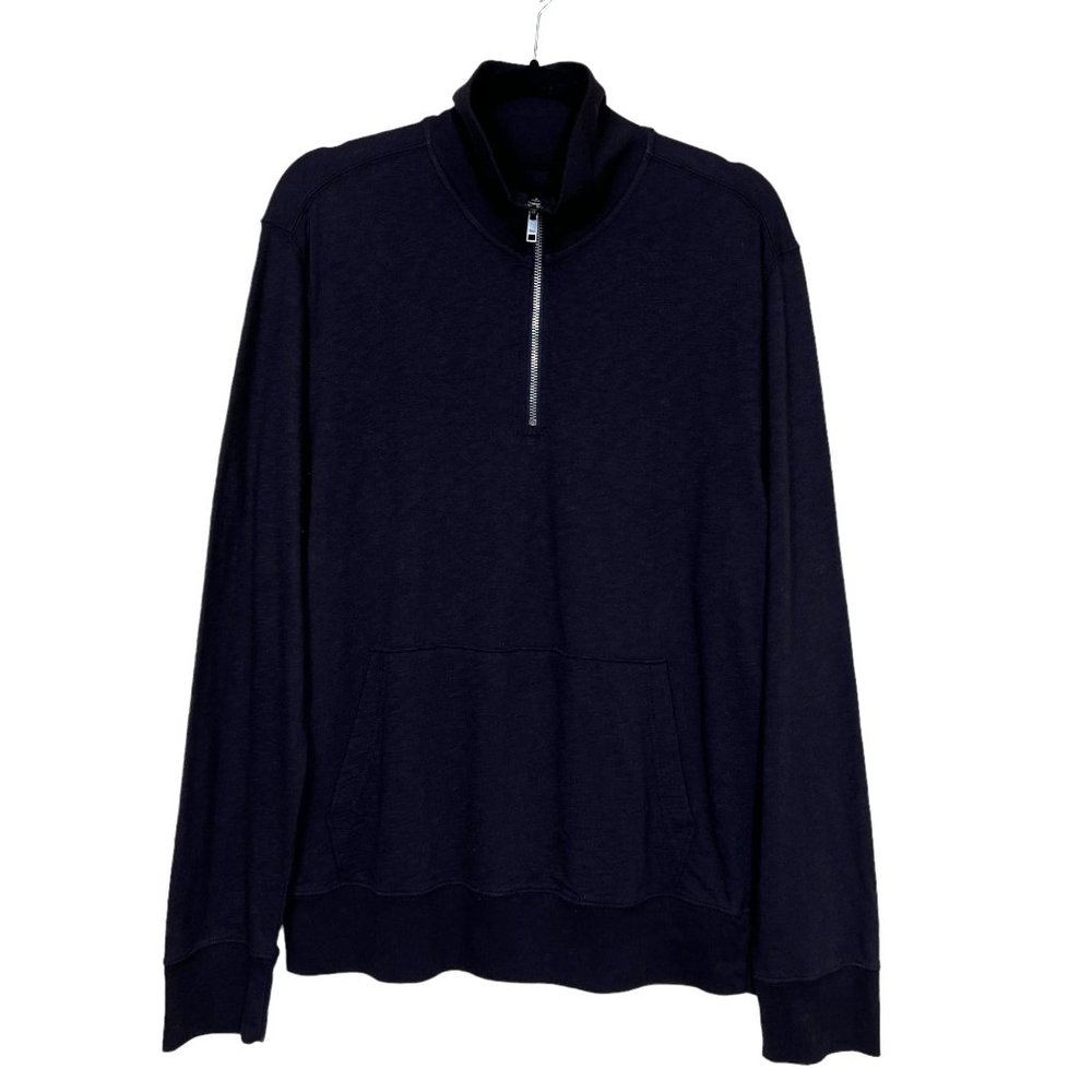 Gap Men’s 1/4 Zip Fine Knit Pullover 100% Cotton Black Medium‎ NEW